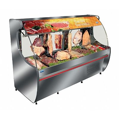 Baco expositor de carne em inox escovado 2 m