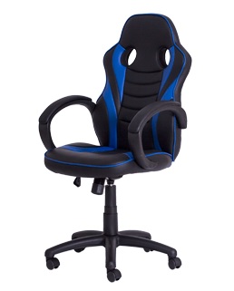 Cadeira Gamer Racer PU Preta com Azul