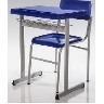 Mesa Cadeira Escolar em Polipropileno Azul Estrutura Cinza